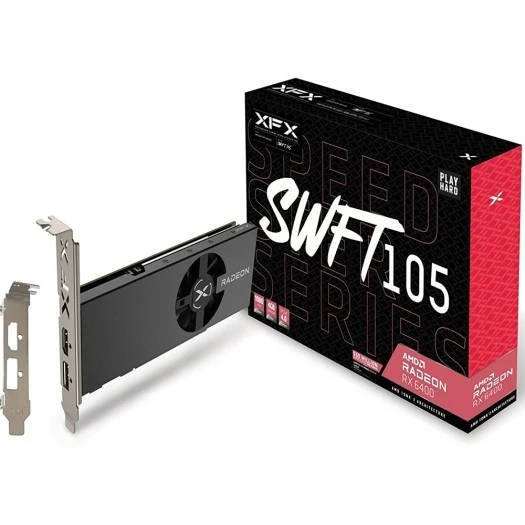 XFX Speedster SWFT 105 Radeon RX 6400 4GB GDDR6 Graphics Card, 1920MHz Boost, PCIe 4.0, RDNA 2, HDMI, DisplayPort