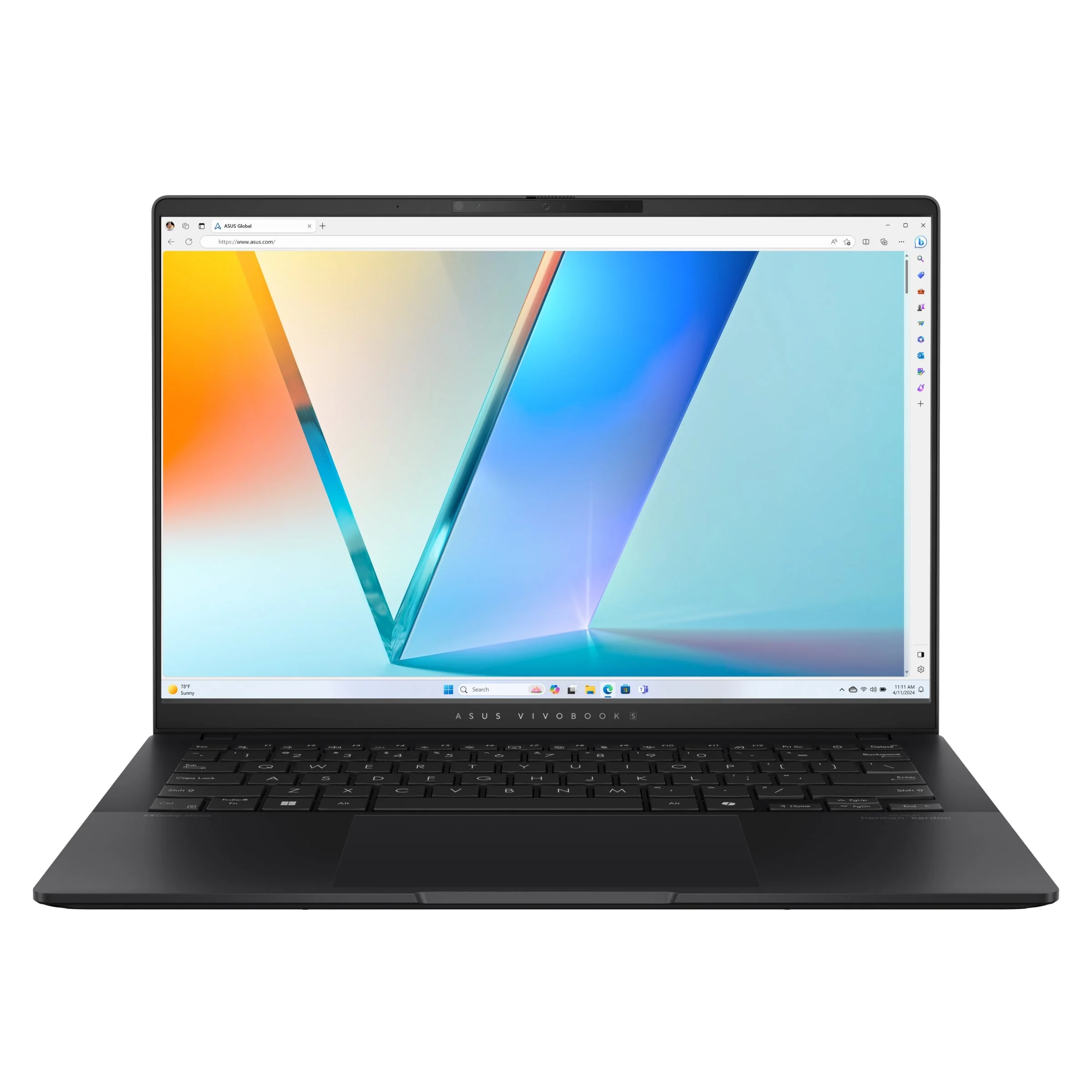 ASUS Vivobook S 14 OLED – Ryzen 7 8845HS, 16GB RAM, 512GB SSD, 14” WUXGA OLED, Win11, Eng-Arab Keyboard – Black (M5406UA-OLEDR715WB)