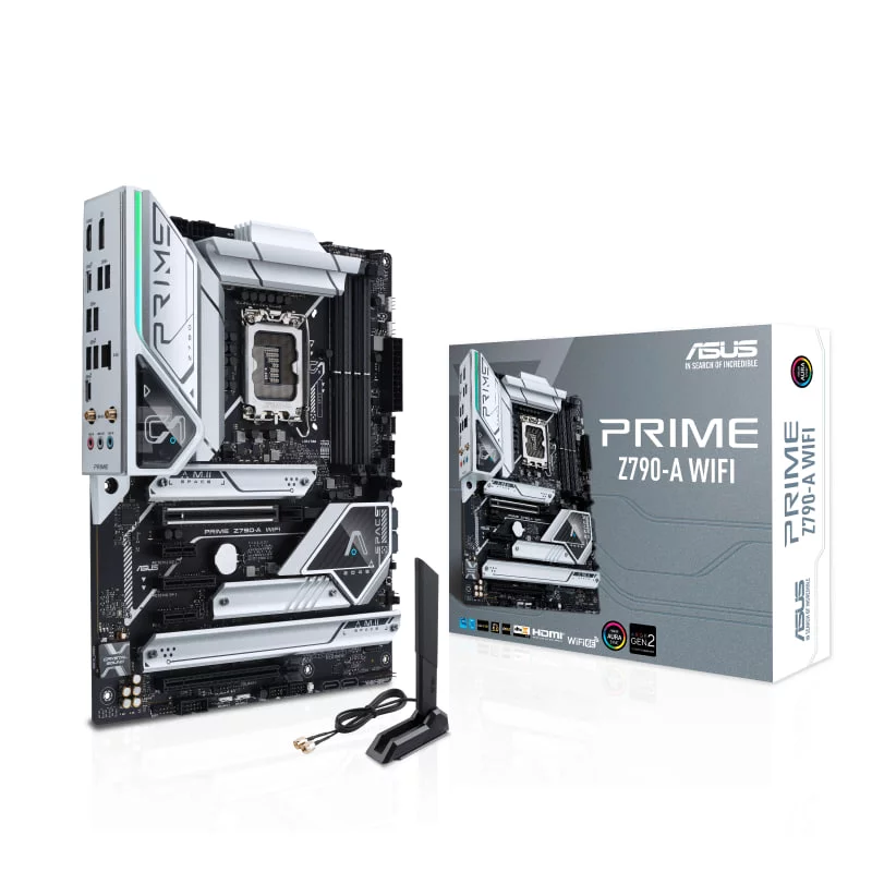 Asus PRIME Z790-A WIFI Motherboard, Intel LGA1700 Socket, DDR5 Support up to 128GB, PCIe 5.0, 3 x M.2, 6 x SATA, Wi-Fi 6E, Intel Z790 Chipset