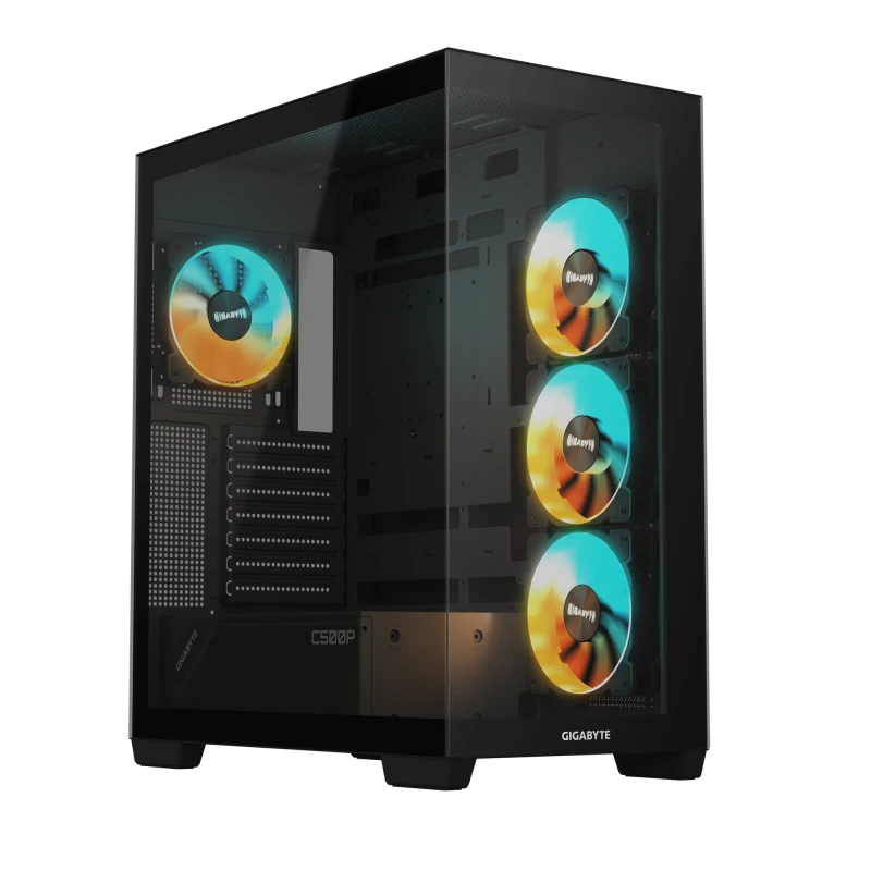 GIGABYTE C500 Panoramic Tempered Glass Front and Side Panels Mid-Tower Computer Case | GB-C500P ST