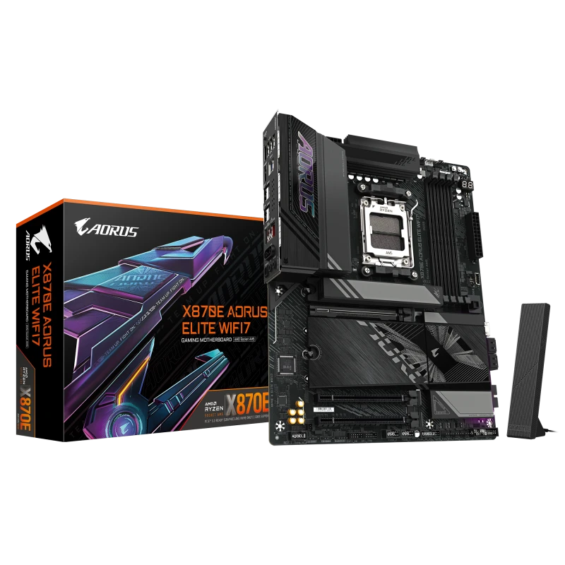 GIGABYTE X870E AORUS ELITE WIFI7 ATX Motherboard, AMD AM5, DDR5 256GB, PCIe 5.0, 4x M.2 NVMe, USB4, Wi-Fi 7, 2.5GbE LAN| AM5 AORUS WIFI7