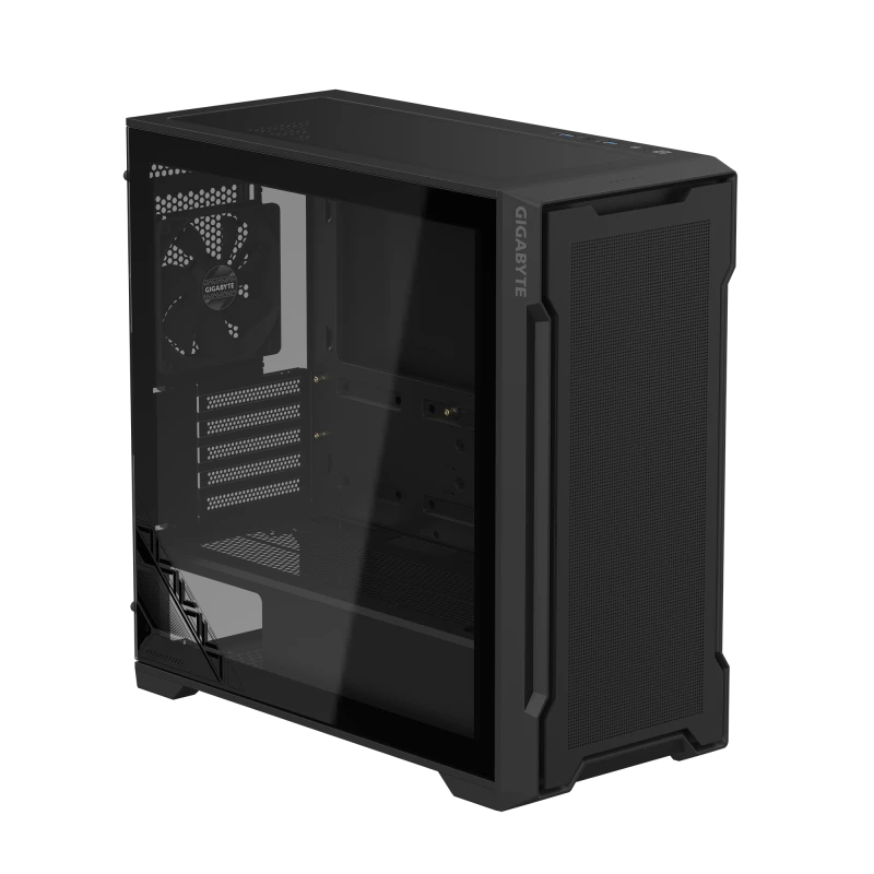 Gigabyte C102 Glass Mid m-ATX Tower Case, 2x Pre-Installed 120mm Fans, Up to 360mm Radiator Support