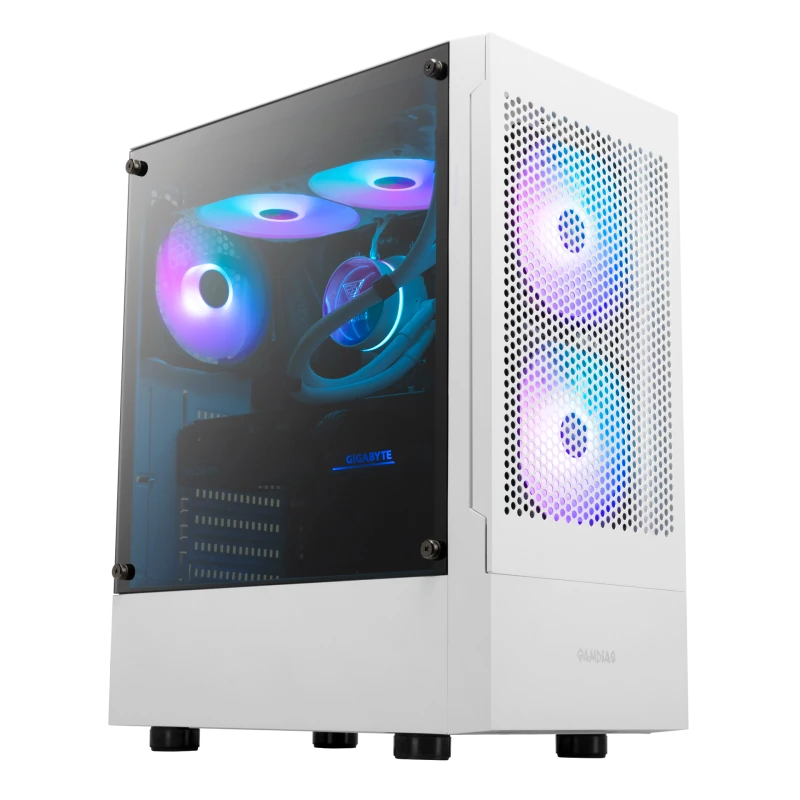 GAMDIAS TALOS M3 Mesh Mid Tower Gaming Case, support Dual360mm radiators , three built-in PWM ARGB fans