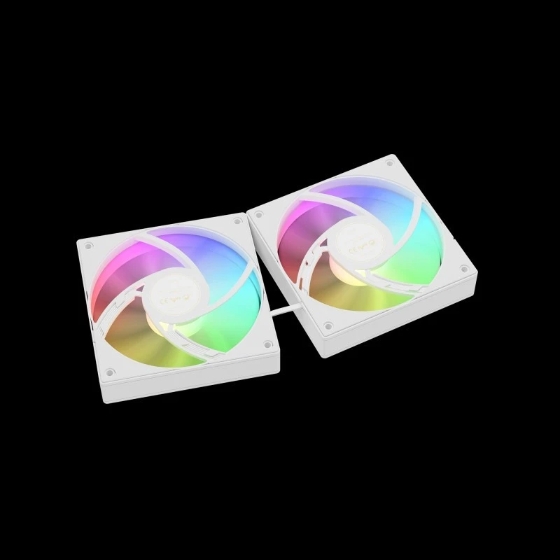 GAMDIAS CHIONE E4-240 White Liquid CPU Cooler, 240mm Radiator, Dual Infinite Mirror, Real-Time Digital Display, Upgraded Fluid System, ARGB Fans