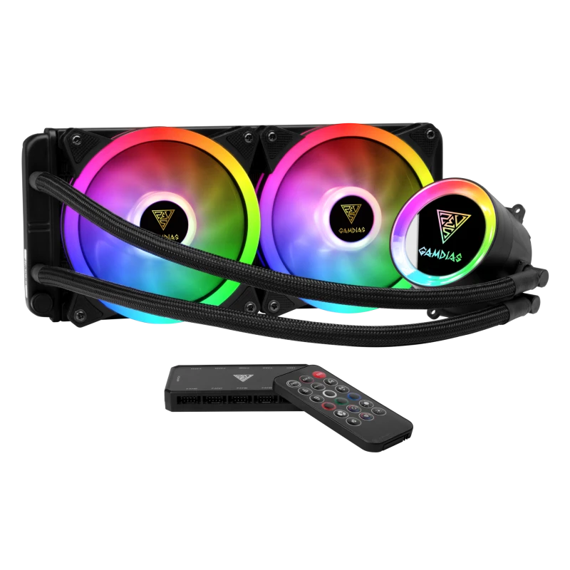 GAMDIAS CHIONE M2-240R Liquid CPU Cooler, 240mm Radiator, Trio-Loop ARGB Fans, High-Performance Cooling, Customizable Lighting | GD-CHIONE-M2-240R