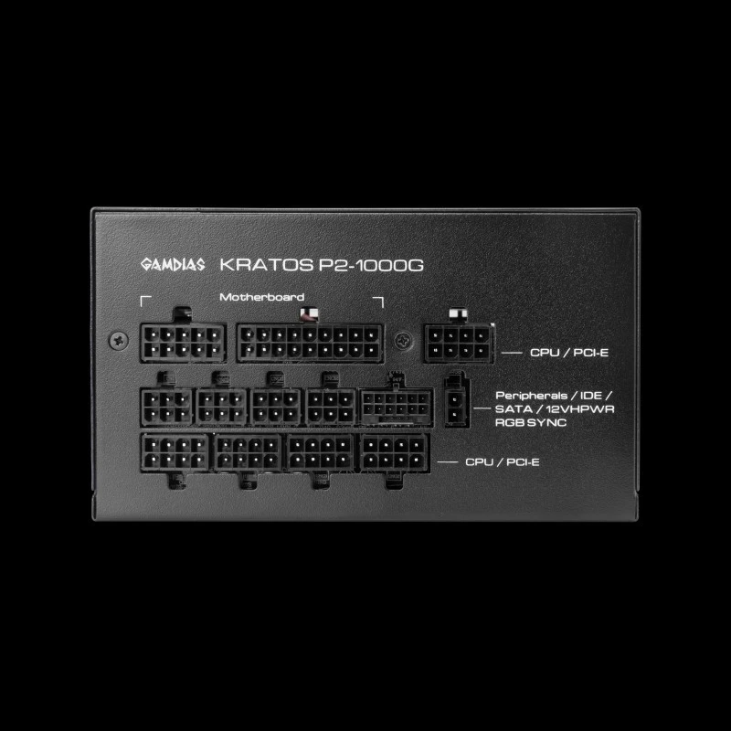 Gamdias KRATOS P2-1000G 1000W Power Supply, Fully Modular, 80 PLUS Gold Certified, ATX 3.0, PCIe Gen 5.0 Ready, 135mm Hydraulic Bearing Fan, Premium Components