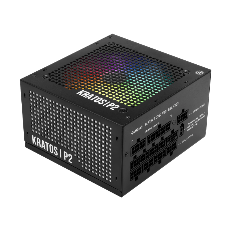 Gamdias KRATOS P2-1200G 1200W Power Supply, Fully Modular, 80 PLUS Gold Certified, ATX 3.0, PCIe Gen 5.0 Ready, 135mm Hydraulic Bearing Fan, High-Quality Components