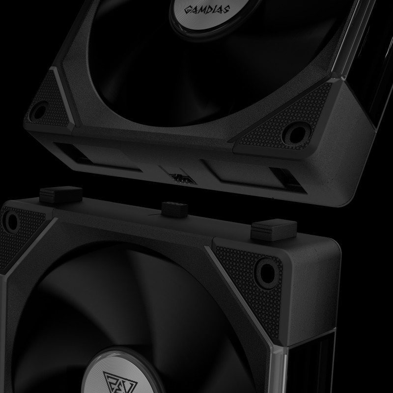 GAMDIAS AEOLUS P2-1203 ARGB PWM Cooling Fans, Dual Infinity Mirror Lighting, 120mm, 30mm Thickness, High Airflow, Low Noise