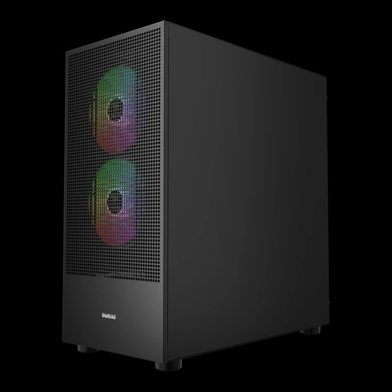 GAMDIAS TALOS M3 Mesh Mid Tower Gaming Case, support Dual360mm radiators , three built-in PWM ARGB fans
