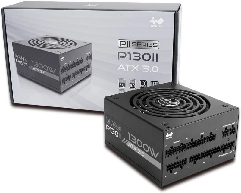 InWin P105II 1300W Power Supply, 80 PLUS Platinum, Fully Modular, ATX PSU, Premium Japanese Capacitors, Silent Fan | IW-PS-PII1300W