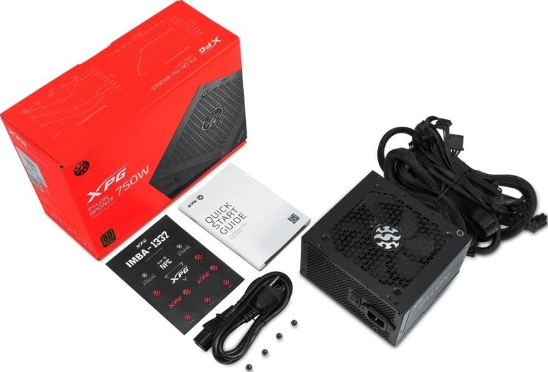 XPG PYLON 750W Power Supply, 80 PLUS Bronze Certified, Non-Modular, High-Quality 105°C Capacitors, Silent 120mm Fan | PYLON750B-BKCGB