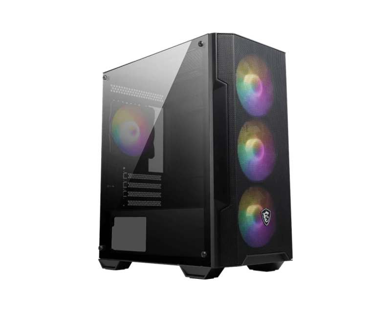 MSI MAG FORGE M100A, Micro ATX Tower Case 4 x Auto-RGB Pre-installed Fan | 306-7G20A21-809