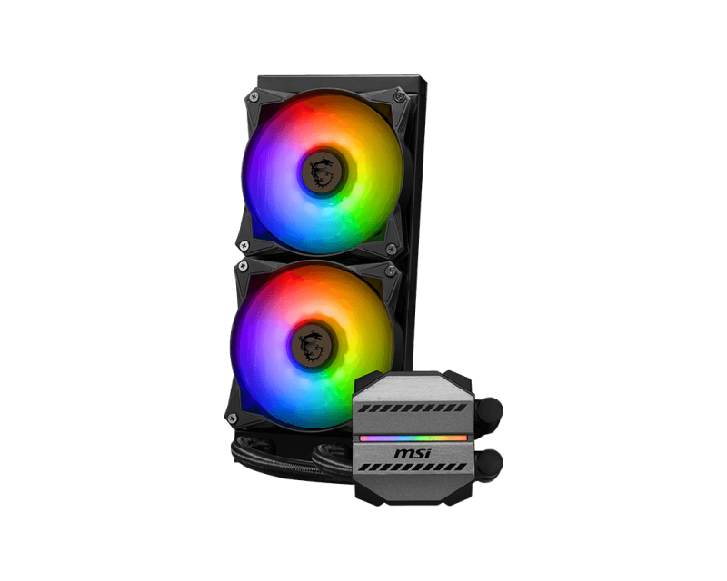 MSI MAG CORELIQUID M240 AIO Liquid Cooler, 240mm Radiator, Dual ARGB 120mm Fans, PWM Control, High-Performance Cooling, 306-7ZW4R14-813