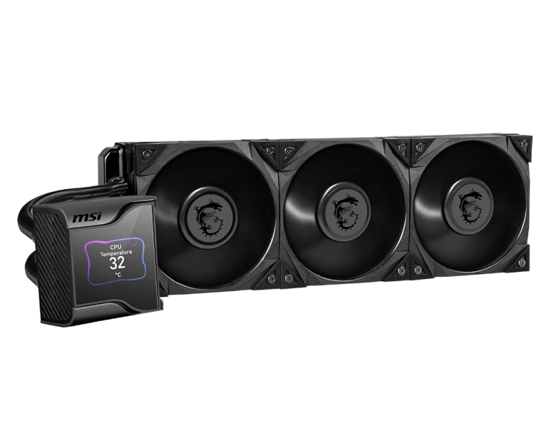 Gaming AIO Cooler MSI MEG CoreLiquid S360 – 360 mm, IPS Display, Silent Gale P12 Fans, AM5 & LGA1851 Support