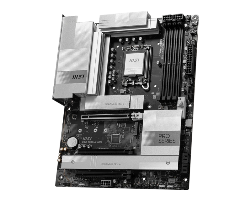 MSI PRO Z890-A WIFI ATX Motherboard, Intel Z890 LGA1851, DDR5 256GB 9200MT/s, PCIe 5.0, Thunderbolt 4, Wi-Fi 7, 5G LAN | 911-7E32-004