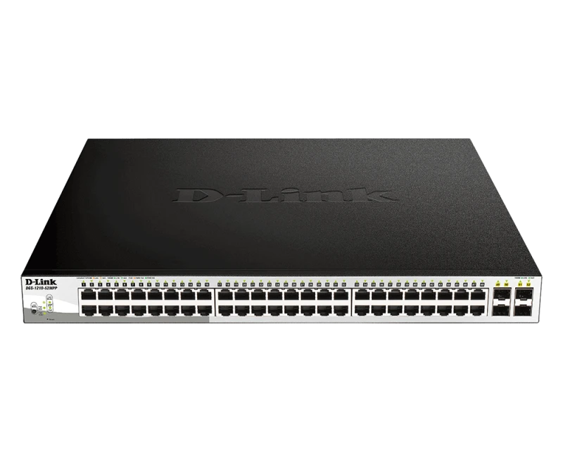 D-link 52-Port Gigabit Smart Managed PoE Switch, Advanced L2 switching, 740 W PoE budget, 4 x Gigabit SFP ports | DGS-1210-52MPP