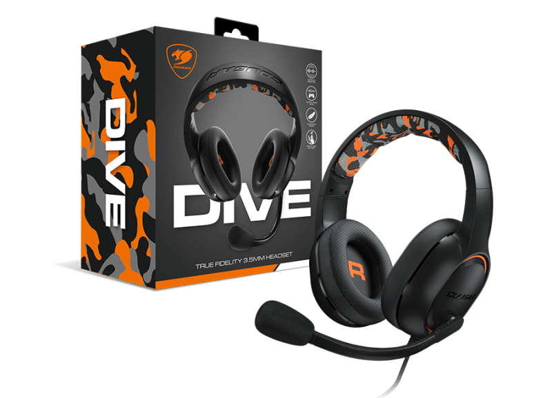 COUGAR DIVE Gaming Headset, Crystal-Clear Communication,  foldable microphone, Superior Output, Diffusive Noise Reduction
