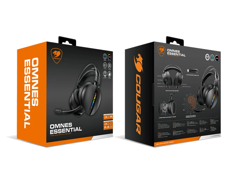 COUGAR OMNES ESSENTIAL Wireless Gaming Headset,noise cancelling microphone,  virtual surround effect