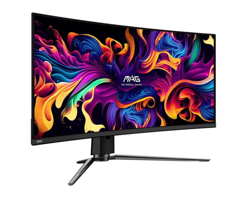 MSI MAG 341CQP QD-OLED Gaming Monitor, 3440x1440 UWQHD 1800R curved next-gen QD-OLED panel, 175Hz refresh rate,  rapid 0.03ms(GtG) response time.