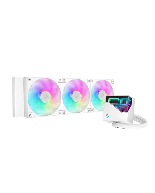 DeepCool LT360 WH ARGB high-performance liquid CPU cooler, 360mm radiator,  FD12 ARGB fans - White | R-LT360-WHAMNC-G-1