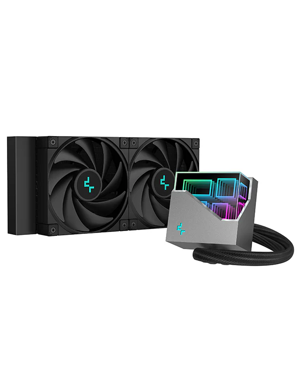 DeepCool LT520 ARGB Liquid CPU Cooler, 240mm Radiator, 2x FK120 PWM Fans, LGA1700/AM5 Compatible, Black, R-LT520-BKAMNF-G-1