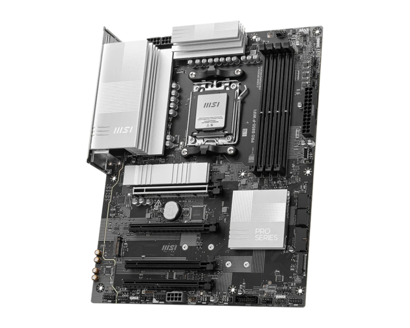 MSI PRO B850-P WiFi ATX Motherboard – AMD B850 AM5, DDR5 up to 256GB, 4x PCIe x16, 3x M.2 NVMe, Wi-Fi 7, Bluetooth, Model 911-7E56-002