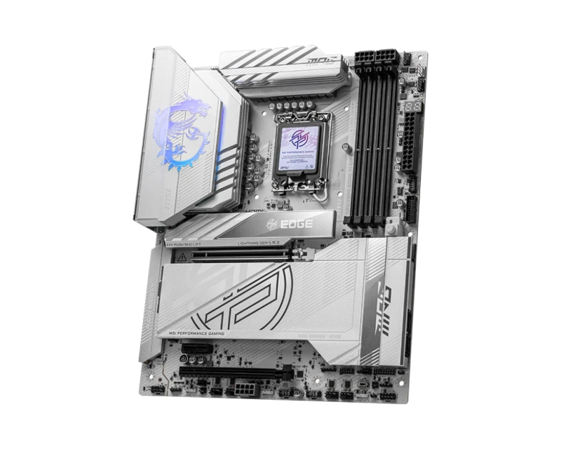 MSI MPG Z890 EDGE TI WiFi White Motherboard, LGA 1851, Intel Z890, DDR5 256GB 9200MT/s, 5×M.2, Thunderbolt 4, Wi‑Fi 7, 5G LAN, ATX