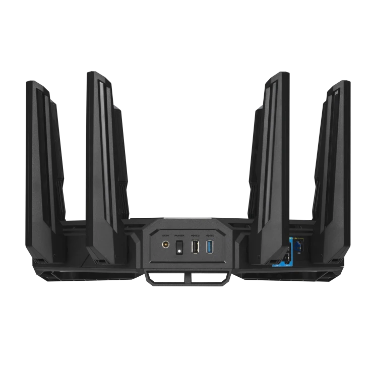 ASUS ROG Rapture GT‑BE98 Pro Quad‑Band WiFi 7 Gaming Router, 320 MHz & 4096‑QAM, Dual 10 Gbps LAN/WAN, AiMesh, AiProtection
