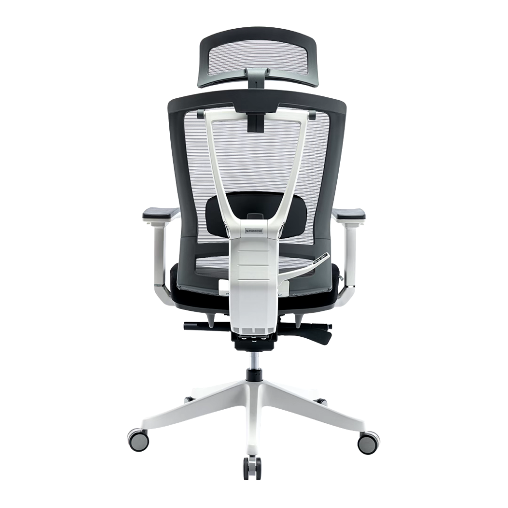 Navodesk Halo Ergonomic Office Chair, Adjustable Height, Lumbar Support, Armrest, Headrest, Backrest, Seat Tilt, Black/White Design, Comfortable
