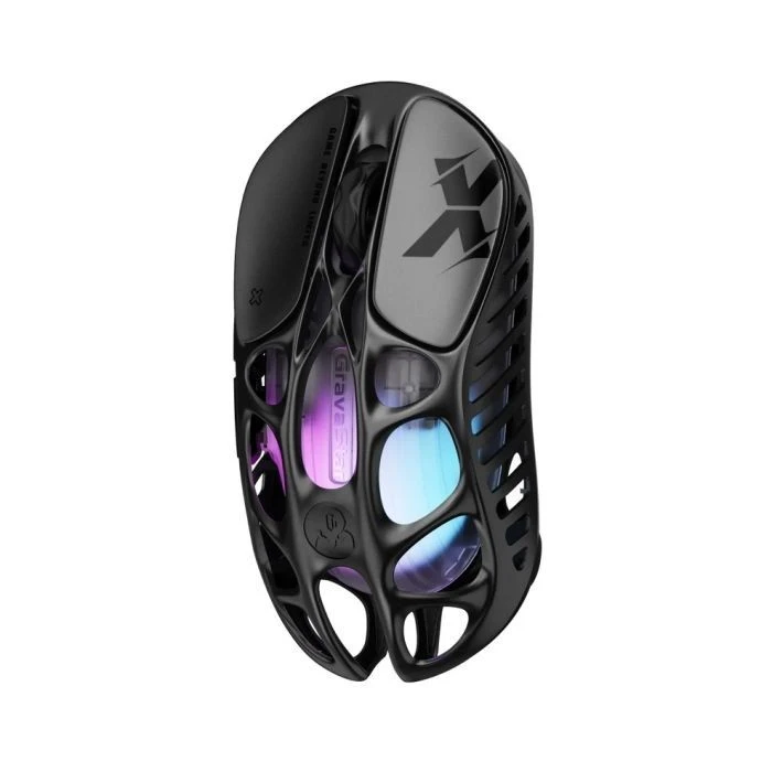 GravaStar Mercury X Wireless Gaming Mouse, 32,000 DPI PAW3950 Sensor, RGB Lighting, Ultra-Lightweight 49g, 5 Buttons, Galaxy Black