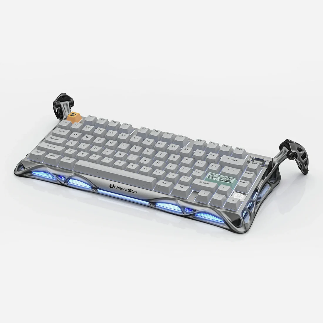 GravaStar Mercury K1 Pro Wireless RGB Gaming Keyboard, 75% Layout, Kailh Speedy Mint Linear Switches – Concrete Gray