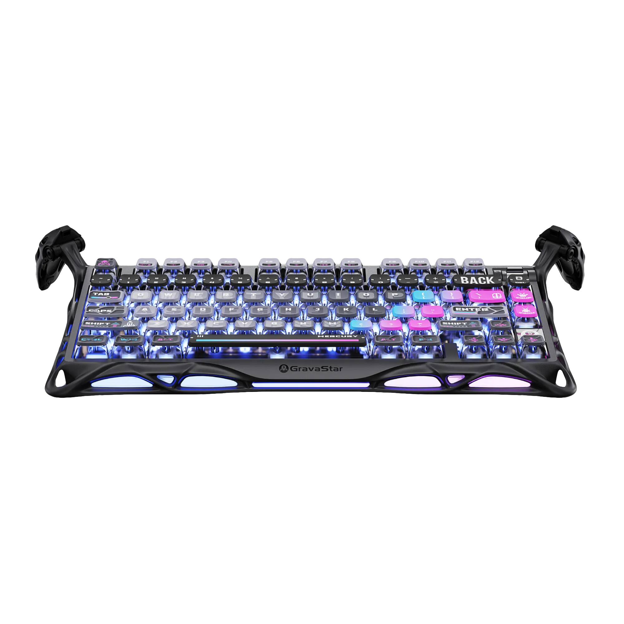 GravaStar Mercury K1 Pro Wireless RGB Gaming Keyboard, 75% Layout, Kailh Speedy Mint Linear Switches, Hot-Swappable, Cyberpunk Edition