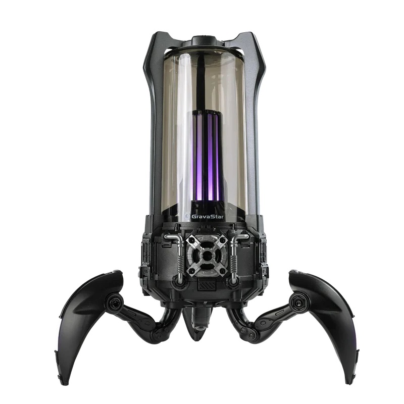 GravaStar Supernova Bluetooth Speaker, 9-Hour Battery, AUX Input, 3x8 RGB LED Lighting Modes, Deep Bass, Portable Design – Matt Black