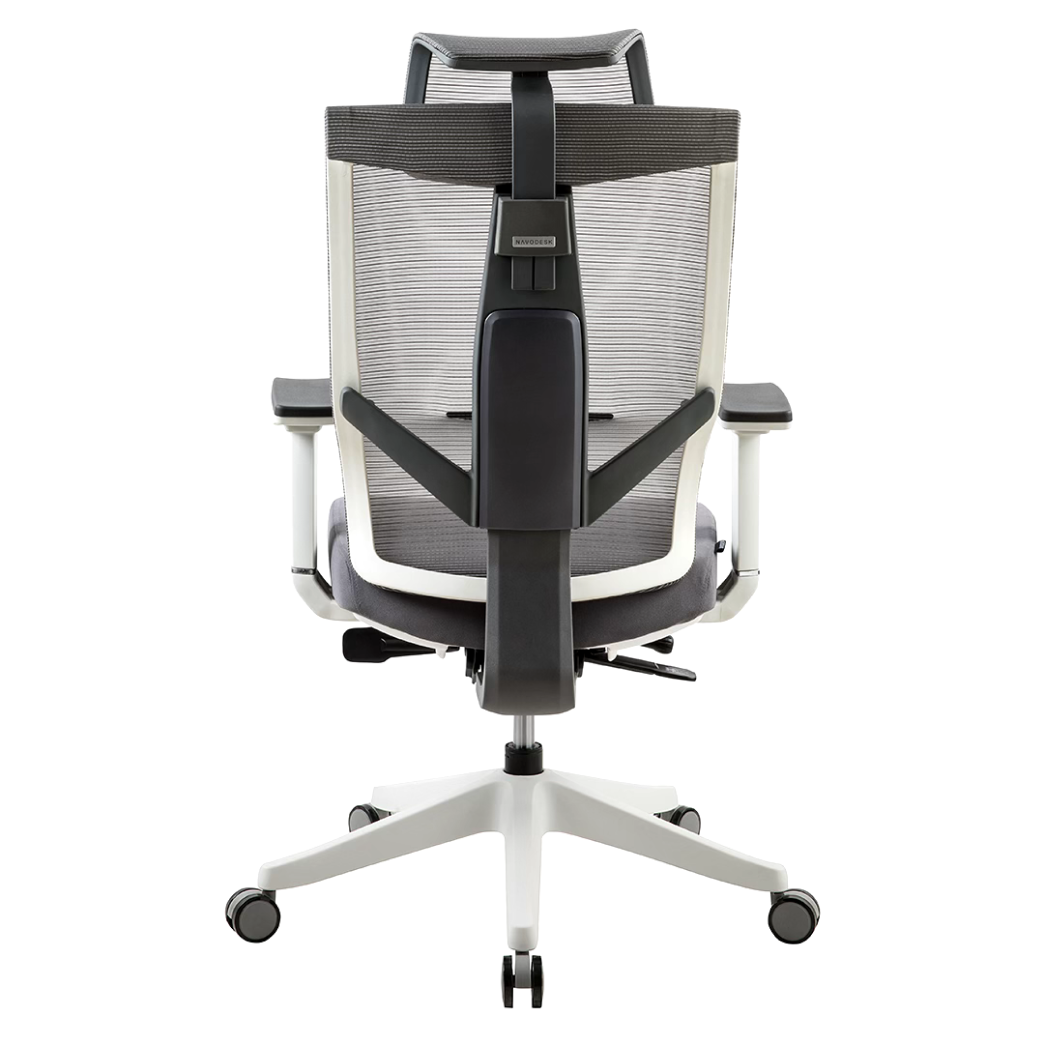 Navodesk Aero Fabric Office Chair, Multi-Adjustable Seat, Back, Headrest & Armrests, Comfortable Cushion Seat – Light Grey