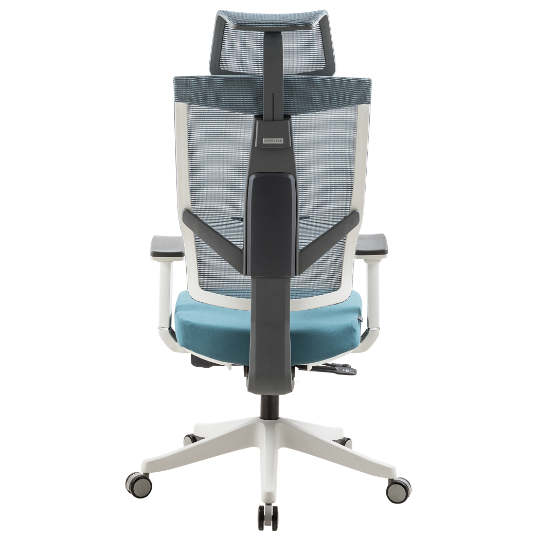 Navodesk Aero Fabric Office Chair, Multi-Adjustable Seat, Back, Headrest & Armrests, Comfortable Cushion Seat – Marine Blue