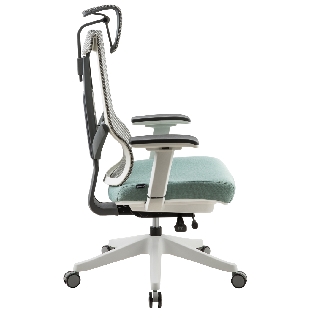 Navodesk Aero Fabric Office Chair, Multi-Adjustable Seat, Back, Headrest & Armrests, Comfortable Cushion Seat – Marine Blue