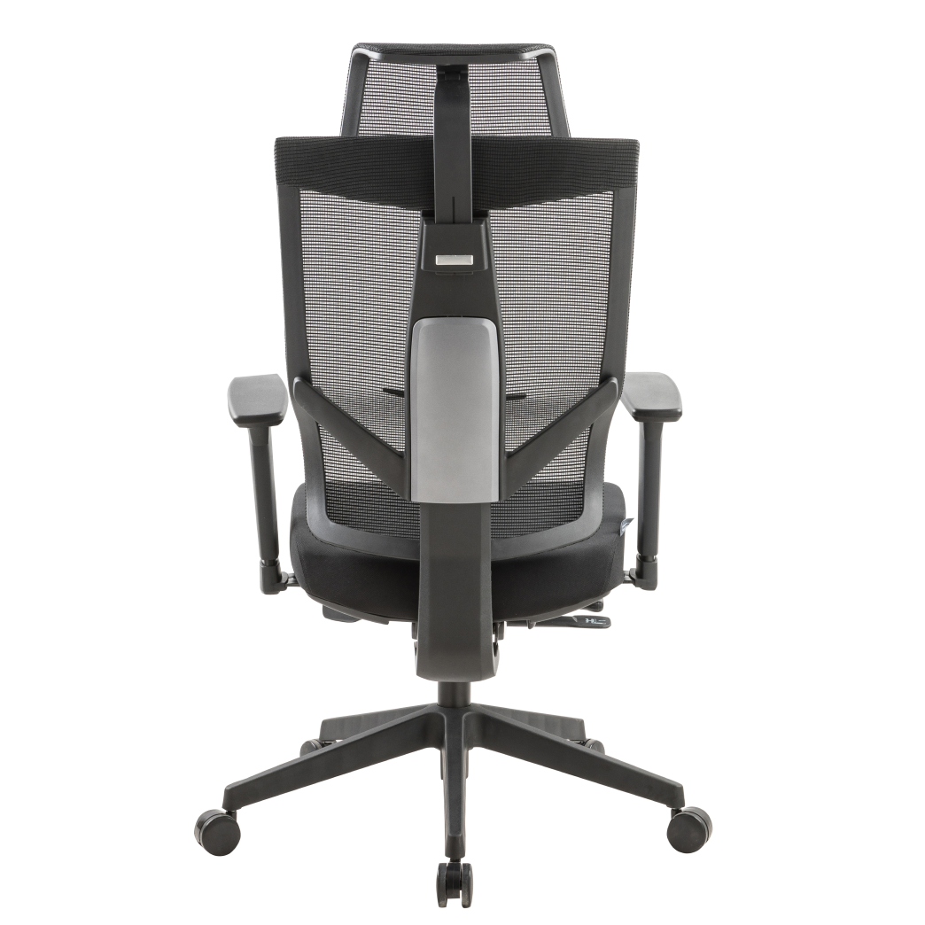 Navodesk Aero Fabric Office Chair, Multi-Adjustable Seat, Back, Headrest & Armrests, Comfortable Cushion Seat – Black