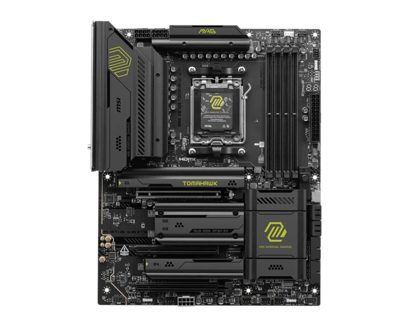 MSI MAG X870E TOMAHAWK WIFI Motherboard, AMD AM5, DDR5 256GB, PCIe 5.0, Wi-Fi 7, 5Gb Ethernet, USB 40Gbps, ATX, 911-7E59-002