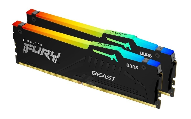 Kingston FURY Beast 64GB (2x32GB) DDR5 6000MT/s Memory, DIMM, Black RGB| KF560C36BBEAK2-64