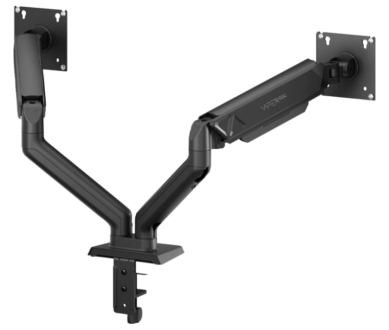 Sades Viper Dual Monitor Mount Arm – White, Dual-Display, Adjustable, Up to 32″ Monitors