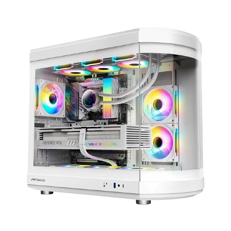 Tortox Vidrio ATX Full Tower Case, 6x Pre-Installed ARGB PWM Fans, Up to 360mm Radiator Support & 9x Fan Support,