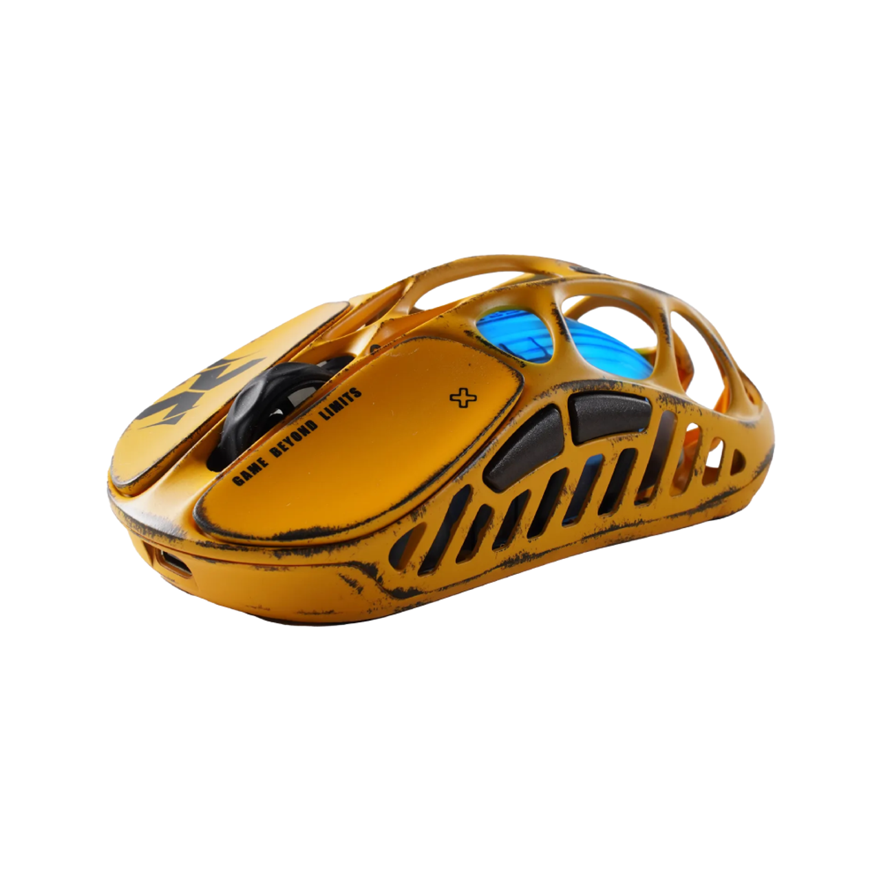 GravaStar Mercury X Pro Wireless Gaming Mouse, 32,000 DPI, RGB Lighting, Lightweight Design, 43h Battery Life, Battle-Worn Yellow