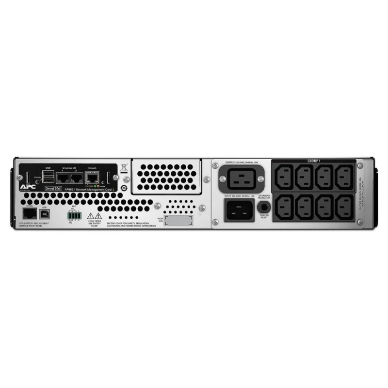 APC SMT3000RMI2UNC Smart-UPS, 3000VA/2700W, 230V, Line-Interactive, Rackmount 2U, AVR, LCD, Network Card