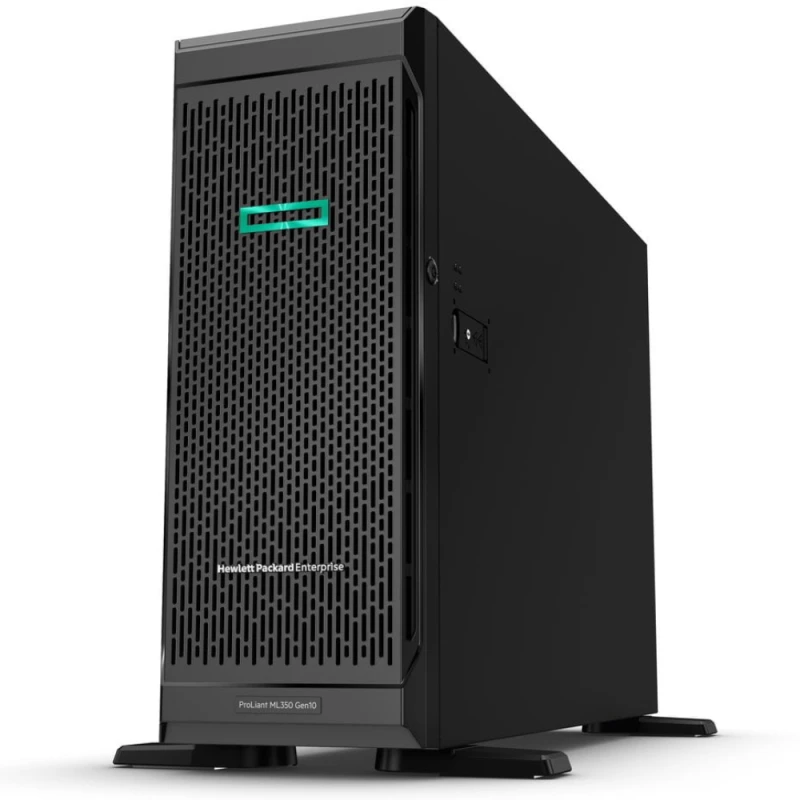 HPE ProLiant ML350 Gen10 tower server with one Intel® Xeon® Silver 4210R processor, 16 GB memory, eight small form factor drive bays, and one 800W power supply(P21788-421)| SS-HPH1100082