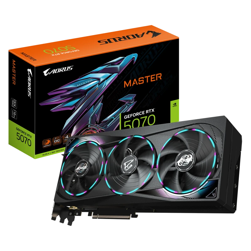 Gigabyte AORUS GeForce RTX 5070 MASTER 12GB GDDR7, 2715MHz Boost Clock, PCIe 5.0, RGB, Advanced Cooling, High-Performance Gaming GPU
