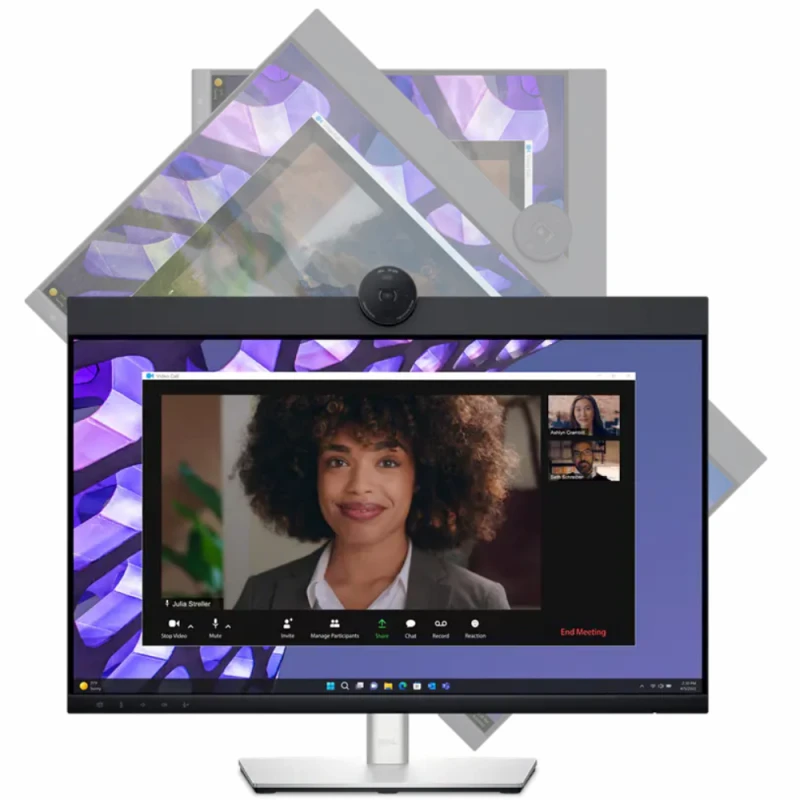 Dell P2424HEB 24-Inch Pro Video Conferencing Monitor – Full HD IPS, USB-C Hub, Built-in FHD Webcam, Dual Microphones & Speakers, RJ45 Ethernet, 100Hz – Certified for Microsoft Teams