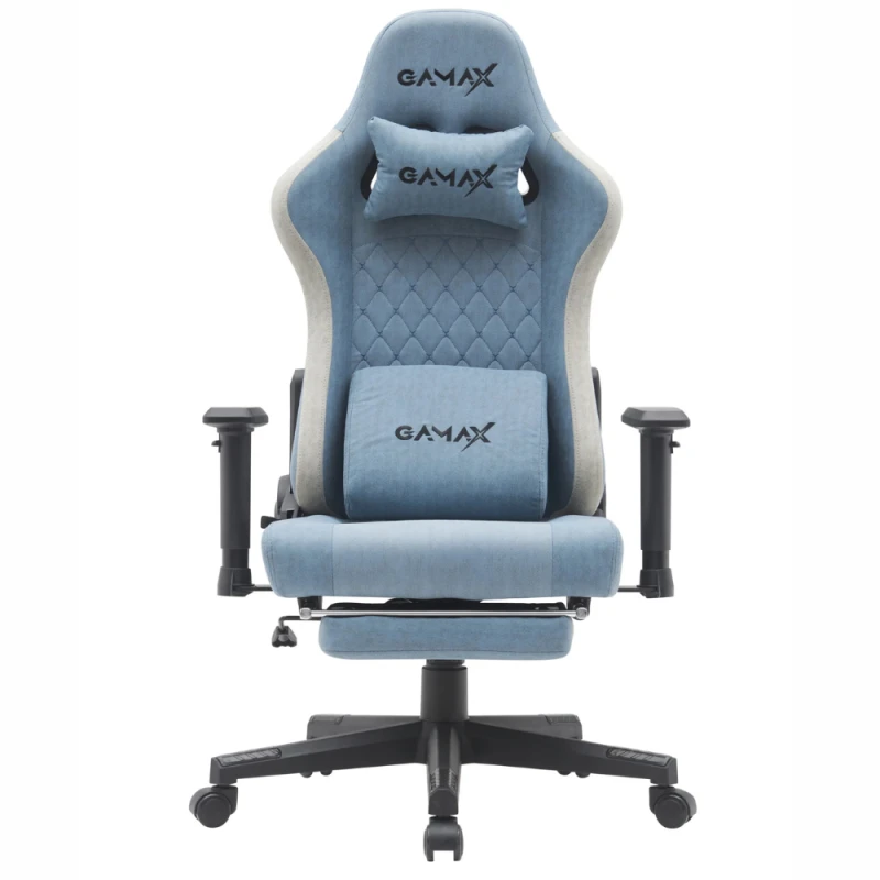 Gamax Gaming Chair model BS-7970 with foot rest - Light Blue