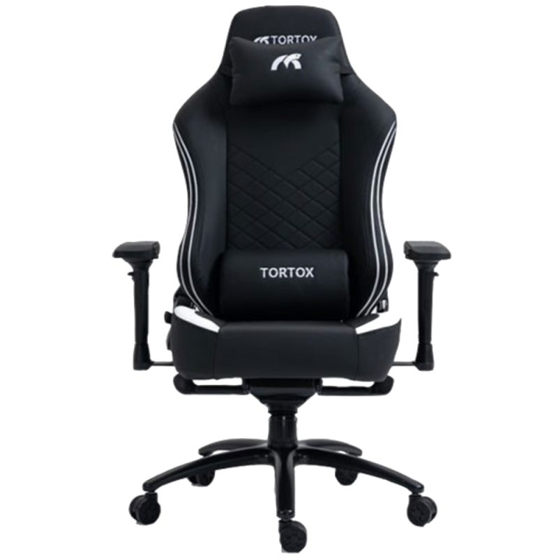 Tortox GC400-W Multi-Functional Tilt Gaming Chair , Up to 330lbs Weight, Armrests 4D, PVC Leather, Black / White | GC400-W