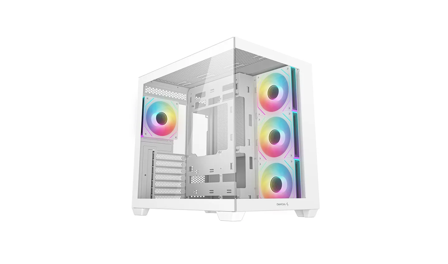 DeepCool CG530 4F  ATX Computer Case, Tempered Glass, Up to 360mm Radiator & Up to 10x Max Fan Support,  White | R-CG530-WHADA4-G-1