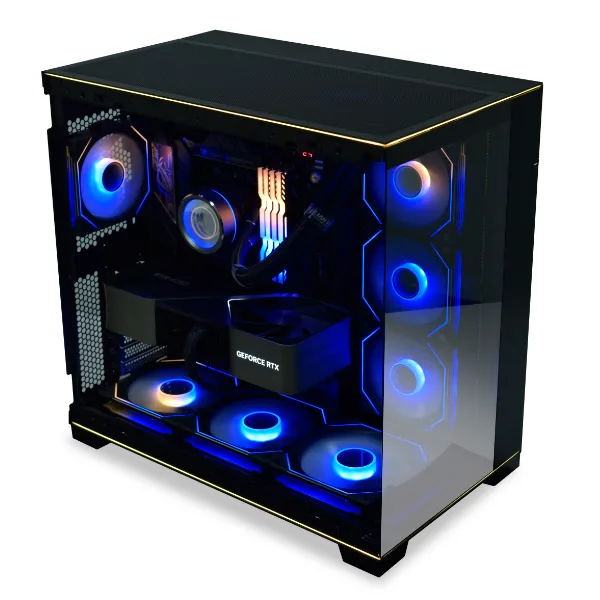 Lian Li O11D EVO RGB E-ATX Gaming Dual Chamber Case, Front and Side Tempered Gass Panels, ARGB Lighting Strips, G99.O11DERGBX.00